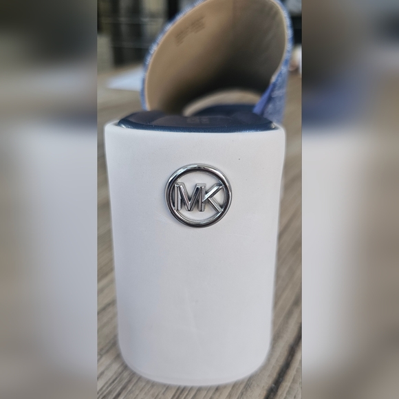 NWT Michael Kors Women's Dabney Platform Slide Sandals Denim Blue & Ivory SZ 9.5 - Picture 11 of 14